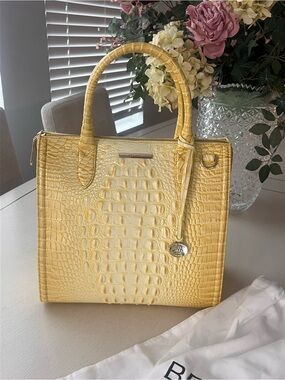 Brahmin Sunbeam Melbourne  Yellow Croc-Embossed Handbag